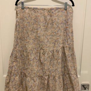 Tiered Floral Midi Skirt